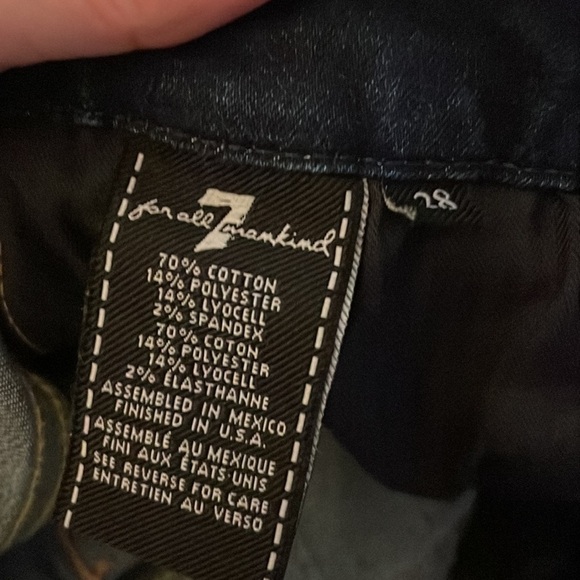 7 for all mankind B(air) the Skinny Dark Blue Jeans Denim Size 28 - Picture 7 of 8